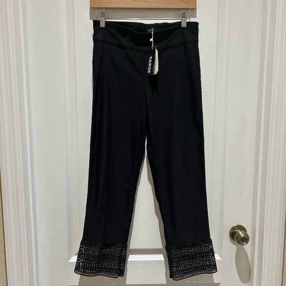 Tarse "UP" by Johnny Women's Capri Pants with Lace Hem Size Lg 8 NEW - Picture 1 of 16